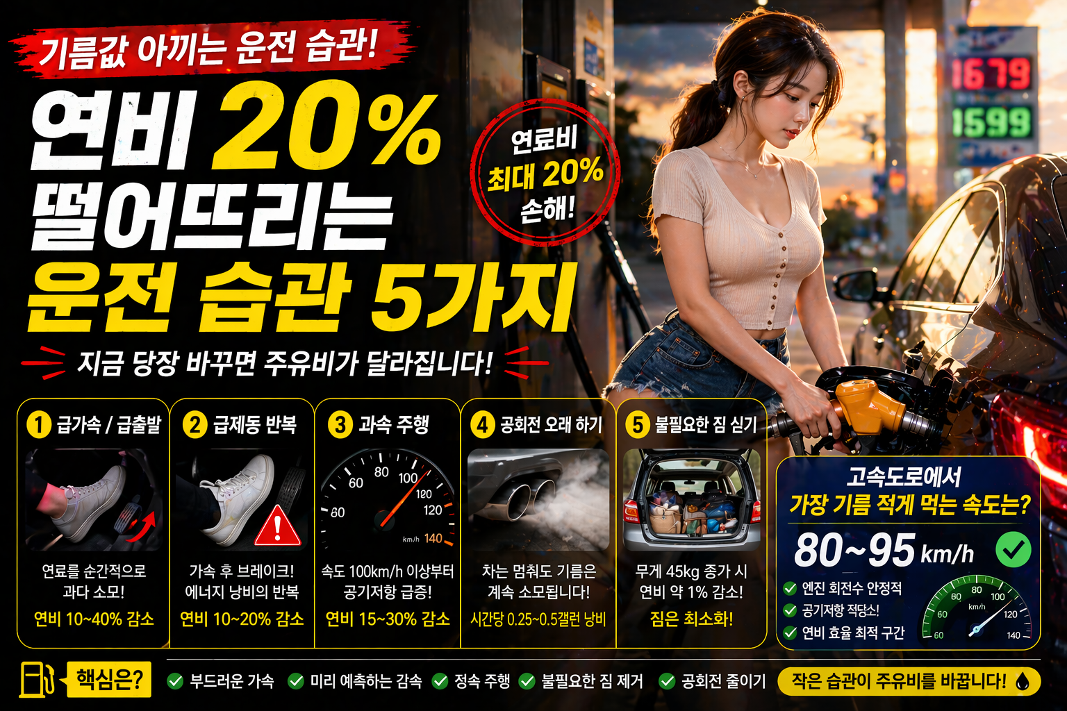 연비 20% 떨어뜨리는 운전 습관 5가지